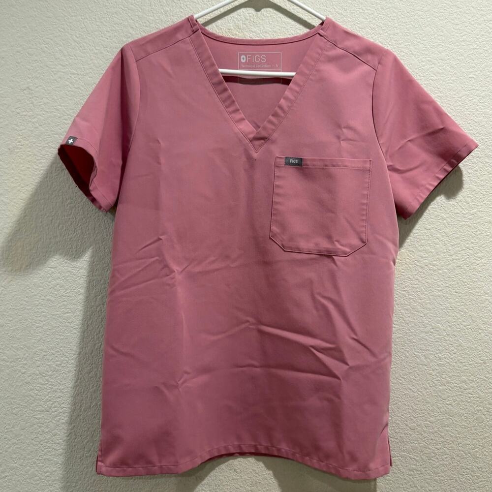 Figs Women's Pink Catarina One-Pocket Scrub Top Size S